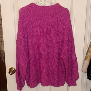 Listicle Vibrant Pink Turtleneck Sweater